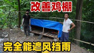 网友说爸爸做的鸡舍太丑了，全部推倒重做，和爸爸忙了一下午 太有成就感了