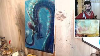 Sea Dragon oil Painting with Christopher Clark