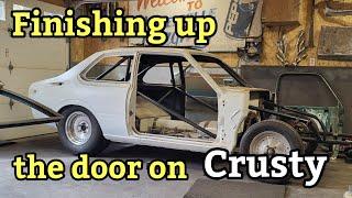 Finishing up the door on Crusty