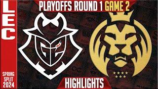 G2 vs MDK Highlights Game 2 | LEC Spring Playoffs 2024 Upper R1 | G2 Esports vs MAD Lions KOI G2