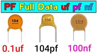 Capacitor pf uf MFD full Detail | 0.1uf 104pf 100nf Pf | Electronics Verma