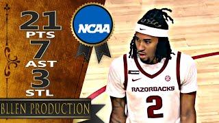 Boogie Fland ('06) - 21 Pts, 7 Ast Highlights｜Little Rock Trojans vs Arkansas Razorbacks｜2024.11.22