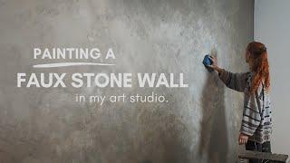 How I made this faux stone wall using just wall paints!