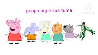 Peppa pig e sua tuma mclanche feliz