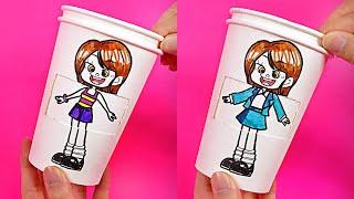 Magic Trick Paper Cup | How to drawing Face change Trick | Rolling CRAFT