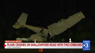 UPDATE: Airplane crashes on Shallowford Road Tuesday evening; road closed till noon Wed.