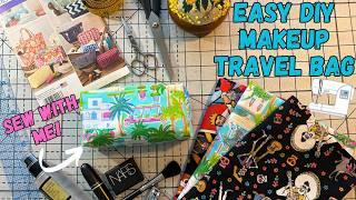 Easy DIY Makeup Bag, Great Little Travel Toiletry Zipper Pouch, Perfect Beginner Sewing Project