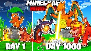 I Survived 1000 Days As FIRE MONSTERS in HARDCORE Minecraft! (Full Story)