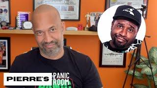 Pierre has a few words for Corey Holcomb