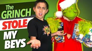 The Grinch Stole My Beyblades!  Funny Movie Spoof & Beyblade Games