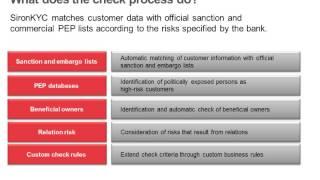 Siron KYC - Customer Acceptance Check