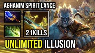 Created Unlimited Illusion 1v5 Late Game Phantom Lancer with Aghanim Spirit Lance Dota 2