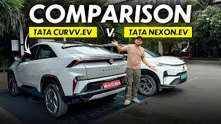 Tata Curvv EV vs Nexon.ev Range, Features, Space Comparison | Gagan Choudhary