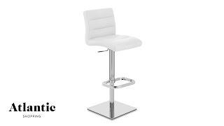 Lush Real Leather Chrome Bar Stool