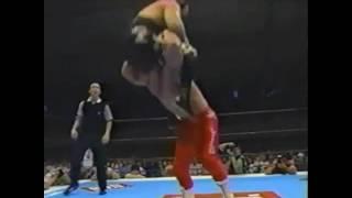 Chris beniot powerbombing Eddie Guerrero in japan