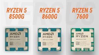 Ryzen 5 8500G vs Ryzen 5 8600G vs Ryzen 5 7600 w/ RTX 4090: Test in 8 games + Test Radeon 740M