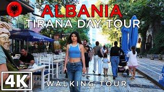 ALBANIA [4K] Walking tour from Tirana in sunny day - ASMR