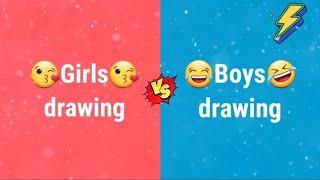 Girls vs Boys  | Girls drawing vs Boys drawing