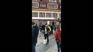 Eric Clark's Travel Videos - Leipzig Germany - People drinking and kicking balls in main square