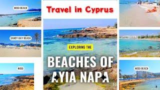 NISSI BEACH and SANDY BAY BEACH. AYIE NAPA, CYPRUS | Walking Tour 2024 4K