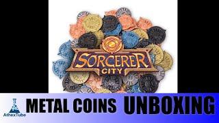 Sorcerer City Board Game Metal Coins Expansion Unboxing