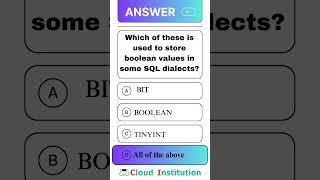SQL Interview Question | Which of these is used to store boolean values in some SQL dialects?