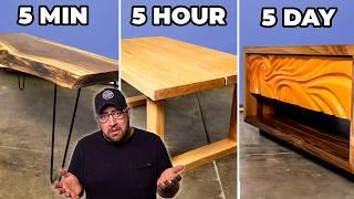 I Build 3 Tables - 5 Min vs. 5 Hour vs. 5 Day Challenge