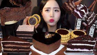  CHOCOLATE CAKE ASMR MUKBANGㅣDESSERT HERSHEYS SNACKㅣNO TALKING KOREAN EATING SOUND