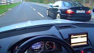 Mercedes C63 AMG & BMW M3 E46 Drive in the City Onboard V8 Sound Driver View W204 Benz Acceleration