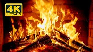  Cozy Fireplace 4K (12 HOURS). Fireplace with Crackling Fire Sounds. Crackling Fireplace 4K