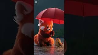 Tao the red panda and the red umbrella