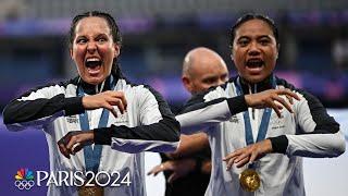 New Zealand women's rugby performs Haka after gold medal win | Paris Olympics | NBC Sports