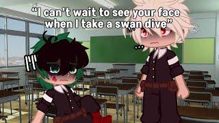 “I cant wait to see ur face when I take a swan dive” \\ middle school & su!c!dal Izuku/deku angst