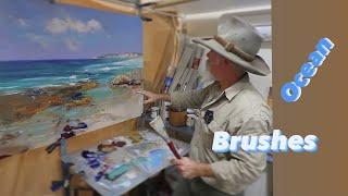 STUDIO SEASCAPE / BRUSHES and OIL PAINT / Pennington Bay, Kangaroo Island!!!  Wave / Surf Painting!