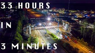 Peachtree Corners Pedestrian Bridge Construction - 33 HOURS IN 3 MINUTES!!!