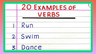 VERBS IN ENGLISH GRAMMAR | ACTION VERBS IN ENGLISH GRAMMAR | 10 | 20 Examples of VERBS