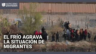 Acampan a la orilla del río Bravo: migrantes luchan contra el frío mientras esperan cita con CBP One