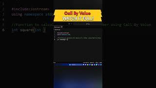 C++ program to Calculate Square of a number using call by value |Code Leo#shorts#coding#programming
