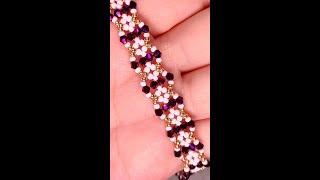 1 minute making beaded bracelet, how to make bicone bracelet