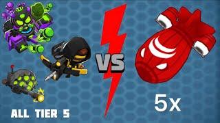 All tier 5 vs 5 BFB (without crosspathing) in BTD6