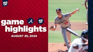 Nationals vs. Braves Game Highlights (8/25/24) | MLB Highlights