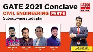 GATE 2021 CONCLAVE |Civil Engg. (Part 2) |Soil, Environmental, FM & Irrigation |by MADE EASY Experts