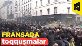 Parisdə etiraz aksiyaları polislə toqquşma ilə nəticələndi