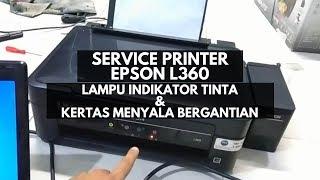 Epson L360 Printer Service Ink and Paper Indicator Lights Turn On Alternately