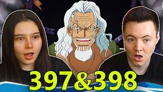 RAYLEIGH MEETS LUFFY!  One Piece Ep 397 & 398 REACTION & REVIEW