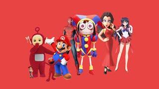 Red Characters sing Bad Apple