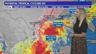 Forecast cone for soon-to-be Tropical Storm Francine issued over the Gulf