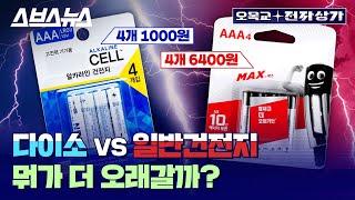 '갓성비' 다이소 건전지, 성능과 안전성은 어느정도? / [오목교 전자상가 EP. 91]