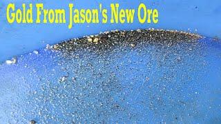 Gold From Jason's Crushed Gold Ore part 1 #gold #goldmining #goldrecovery #goldpannning