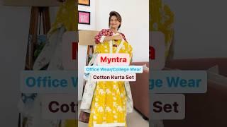 Myntra Kurta Set Haul l Cotton Kurti Set #myntra #kurti #kurtaset #shorts #viral #trending #office